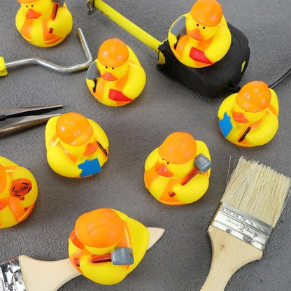 Jexine 24-Piece Assorted Rubber Ducks - Fun Bath Time Floating Toys for Birthday Party Gifts | Construction Style