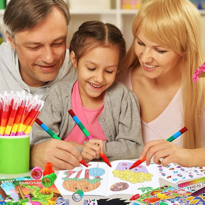 BenLouis Kids Party Favors Set - 96Pcs Mini Coloring Books, Crayons, Slap Bracelets & Stickers for Ages 4-12
