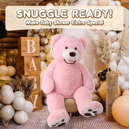 MorisMos Giant Teddy Bear - 51-Inch Plush Stuffed Animal with Big Footprints | Perfect Gift in Pink