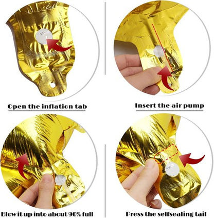 Gold Number 14 Balloon - 40 Inch Golden Birthday Decoration for 14th Party Celebrations