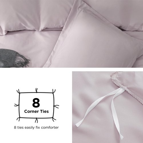 Bedsure Duvet Cover Full Size - Soft Double Brushed Bedding Set for Kids & Adults, Zipper Closure, 3 Pieces, Includes 1 Duvet Cover (80"x90") & 2 Pillow Shams, NO Comforter, Pink Mocha