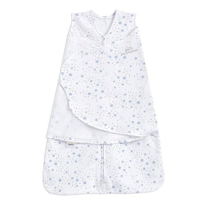 HALO Sleepsack Swaddle - 100% Cotton 3-Way Adjustable Wearable Blanket, TOG 1.5, Midnight Moons Blue, Small (3-6 Months)