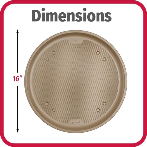 GoodCook BestBake Nonstick Carbon Steel Pizza Pan - 16" Bronze Finish for Perfect Baking
