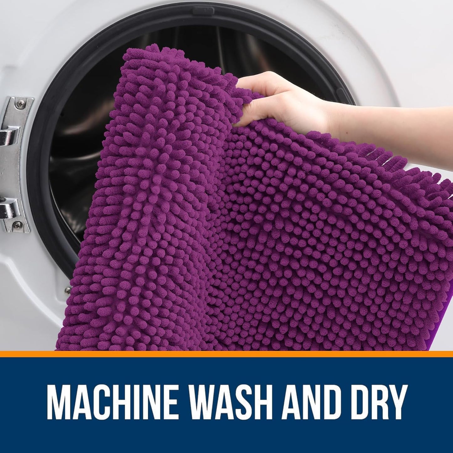 OLANLY Bathroom Rugs - Extra Soft Absorbent Chenille Mats | Quick-Dry, Machine Washable, 36x24, Purple