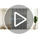 LXBNI Ringless Shower Curtain with Snap-In Liner - Grey 72x75 Inch, Pack of 1
