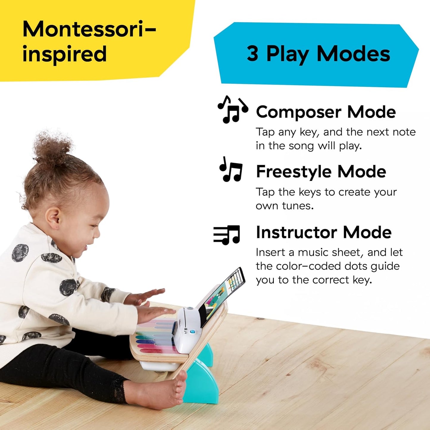 Baby Einstein Magic Touch Piano - Wooden Musical Toddler Toy for Ages 6 Months and Up