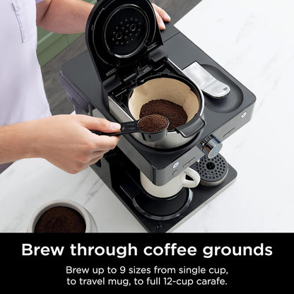 Ninja Espresso Maker - 3 Brew Styles & Built-in Frother | Single-Serve Coffee & Nespresso Compatible, Black
