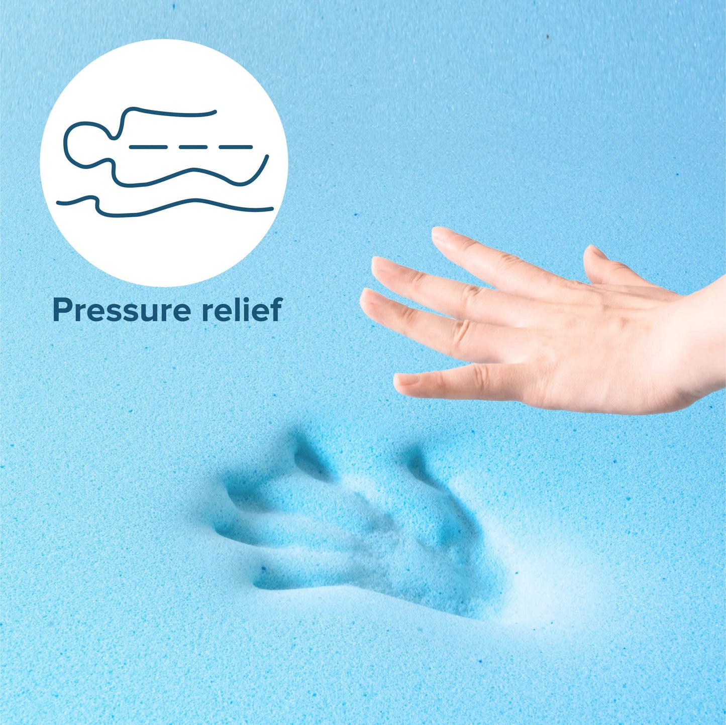 ZINUS 2 Inch Green Tea Memory Mattress Topper Cooling Gel Foam, CertiPUR-US Certified, Full, Blue