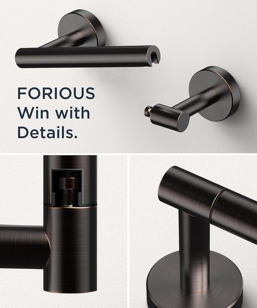 FORIOUS Toilet Paper Holder - Rustproof Stainless Steel Double Post Design | Oil Rubbed Bronze Finish