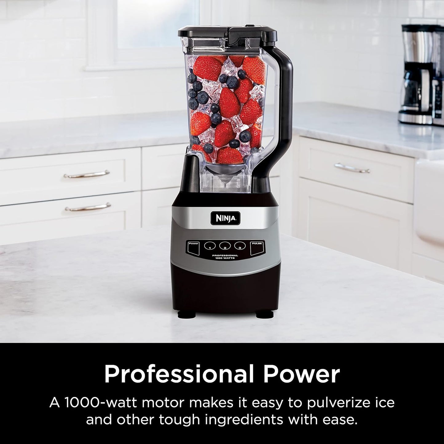 Ninja Blender - Smoothie Maker with Total Crushing™ Technology | 1000W Power, XL 72oz Pitcher, Dishwasher Safe | Black