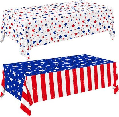 Gatherfun 4th of July Party Supplies Set - American Flag Theme Kit for Independence Day | 2 Disposable Tablecloths