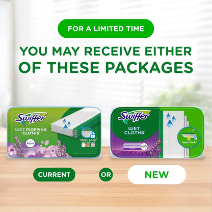 Swiffer Sweep + Mop Wet Pads Refill - All-Purpose Floor Cleaner for Dirt & Dust | Lavender, 12ct