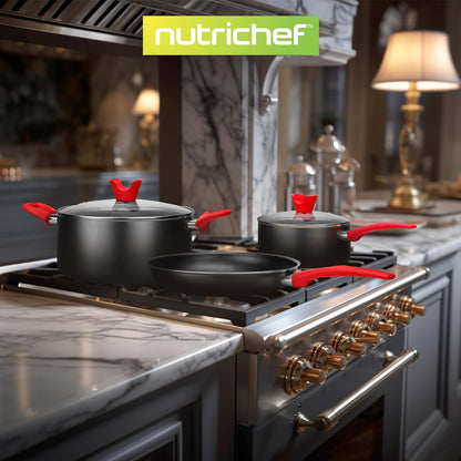 NutriChef 21-Piece Nonstick Cookware Set - Heat Resistant, PTFE/PFOA Free | Includes Pots, Pans & Bakeware