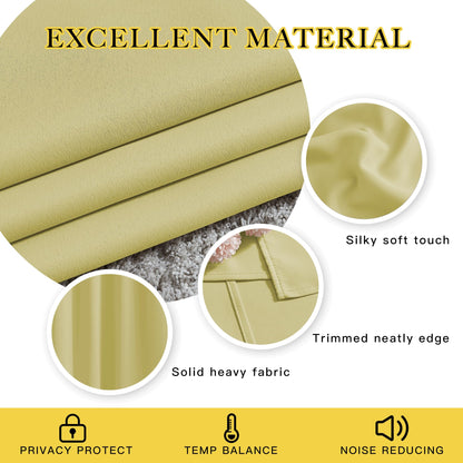 NICETOWN Living Room Window Curtain Drapes Extra Long & Wide - Living Room Panels Grommet Top Window Treatment for Hall & Guest Room (W80 x L108, Paler Yellow, 2 Pieces)