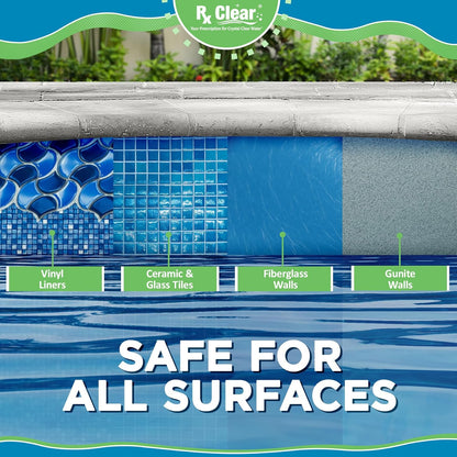 Rx Clear Chlorine Tabs - 3 Inch Stabilized Tablets for Pool Sanitization | 5 Pounds | Long Lasting & UV Protected