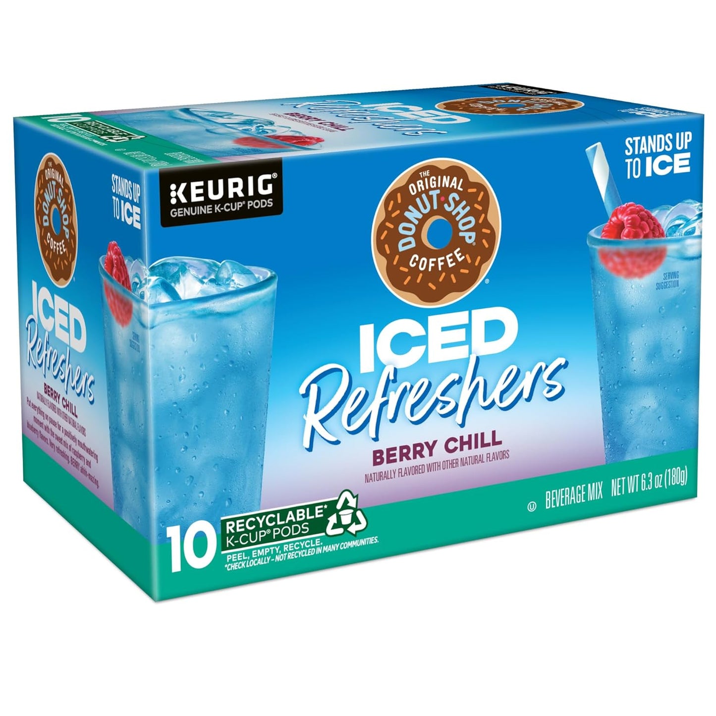 Original Donut Shop Iced Refreshers - Berry Chill Brew Over Ice K-Cup Pods | 60 Count (6 Packs of 10)