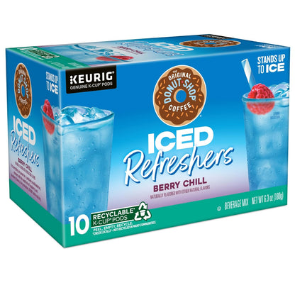 Original Donut Shop Iced Refreshers - Berry Chill Brew Over Ice K-Cup Pods | 60 Count (6 Packs of 10)