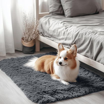 OLANLY Small Bedside Rug - Soft Fluffy Shaggy Indoor Carpet for Bedroom & Nursery | Grey 2x3 ft