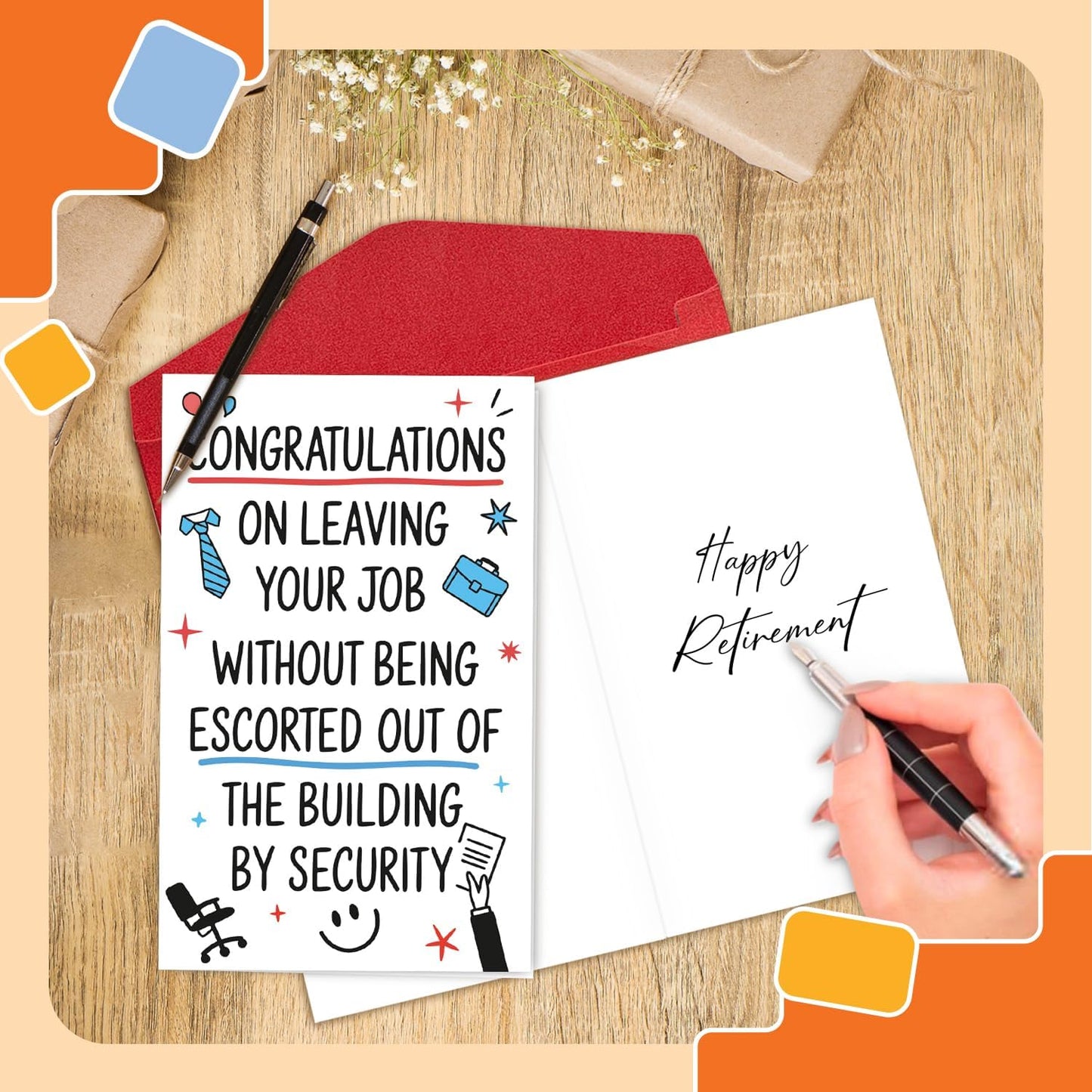 NewEleven Funny Retirement Gifts For Men, Women - Going Away Gift, Coworker Leaving Gifts For Women, Farewell Gift For Coworkers, Boss, Colleague - Greeting Card