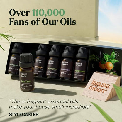 Lagunamoon Essential Oils Aromatherapy Set - 6 Premium Oils for Diffusers & Home Fragrance | 10mL Each