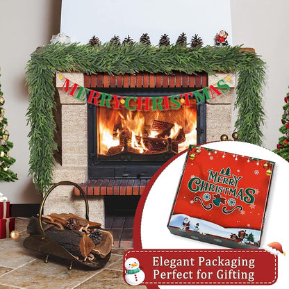 16ft Real Touch Pine Garland - Multicolor Christmas Greenery, Tulvend