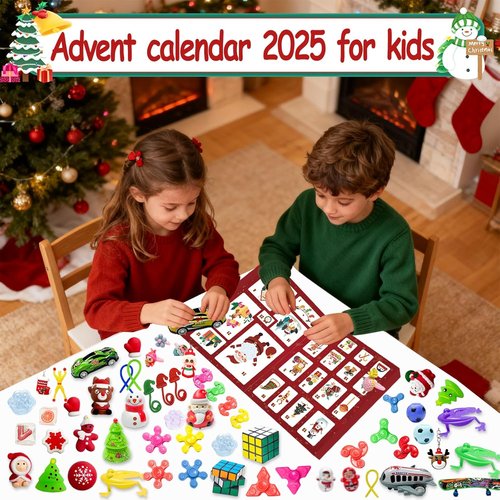 Fidget Advent Calendar 2025 - Christmas Countdown with 24 Surprising Fidget Toys | Perfect Sensory Gifts for Kids