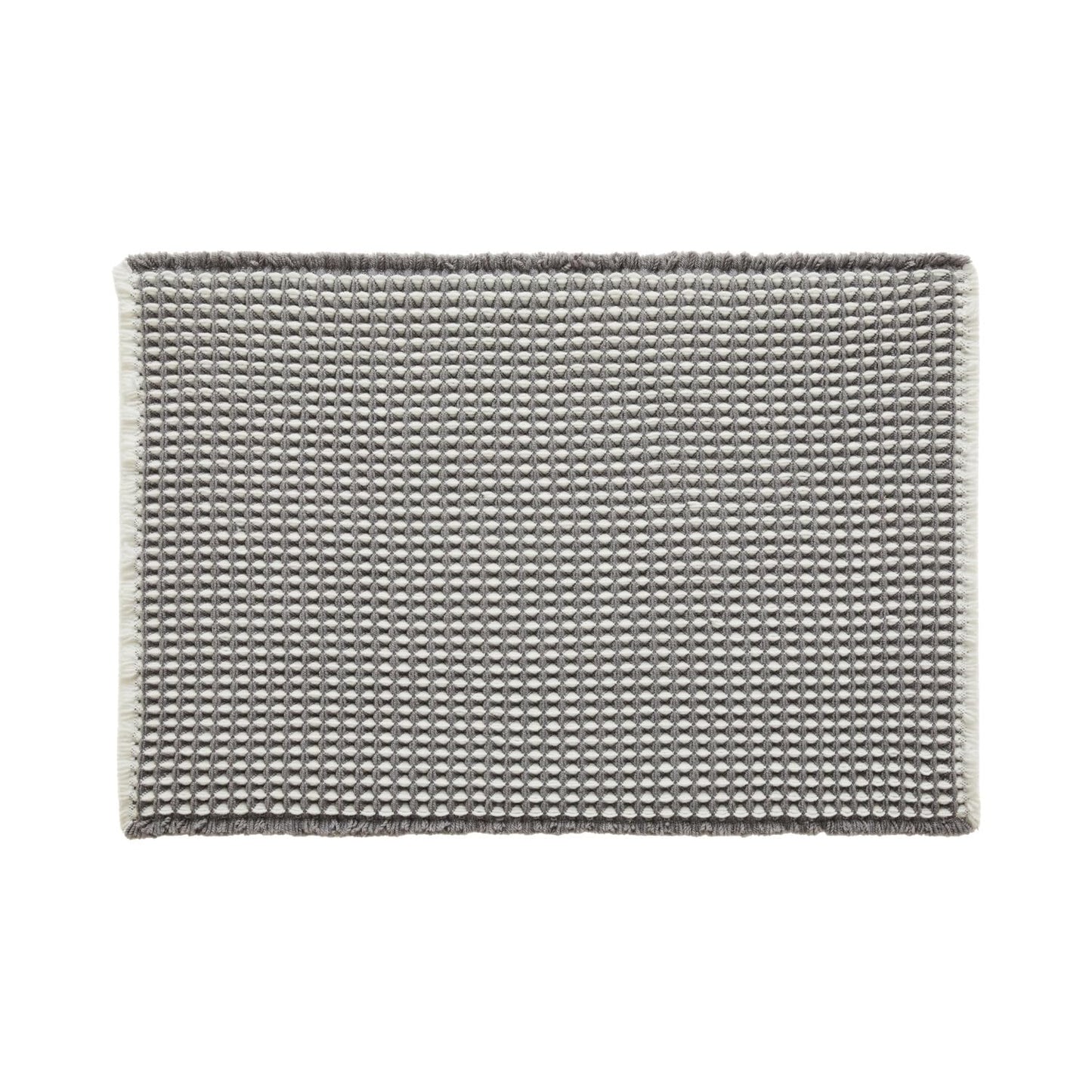 TYUU Waffle Bath Mat, Boho Bathroom Rugs Non Slip Washable Super Absorbent Quick Dry Bath Mat Farmhouse Bathroom Decor, 30"x20" Grey and White