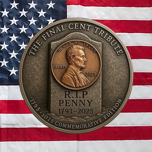 Final Cent Memorial Coin | 1909-2025 Lincoln Penny Tribute - Historical Commemorative Gift