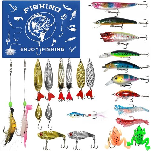 Fishing Advent Calendar 2025 by [Brand Name] - 24 Days of Fishing Lures & Tackle Set | Perfect Xmas Gift for Men & Teens