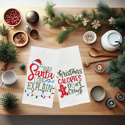Variation of THIS listing: Funny Christmas 6-Pack Flour Sack Towels – 15 x 25 in 100% Cotton Kitchen towels
