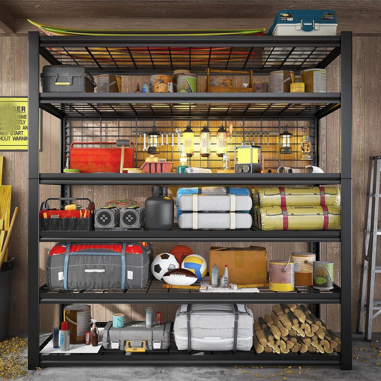 REIBII 6-Tier Garage Shelving | Heavy-Duty Metal Storage Shelves, 3500LBS Capacity, 84" H x 48" W x 20" D