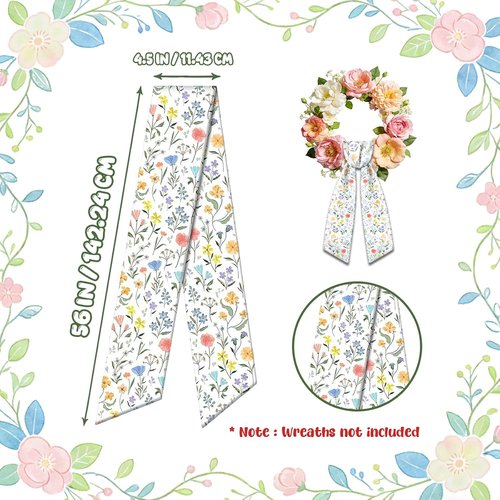 AZYM Wreath Sash Set - Beautiful Wildflower Ribbon Accessories for Indoor/Outdoor Decor