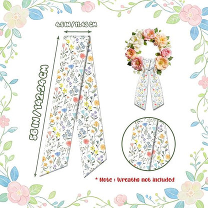 AZYM Wreath Sash Set - Beautiful Wildflower Ribbon Accessories for Indoor/Outdoor Decor
