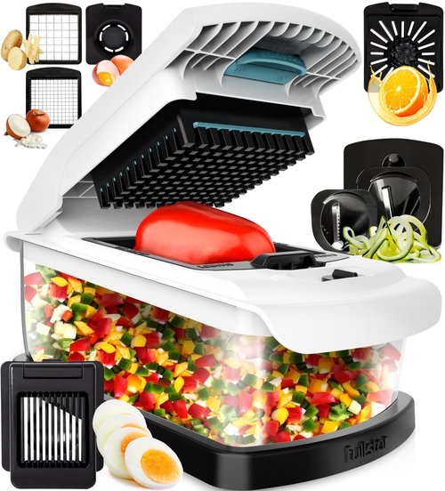 Fullstar Vegetable Chopper & Mandoline Slicer for Kitchen - Food Chopper with Container, Cheese Grater, Home Essentials & Kitchen Gadgets (XL - 9 in 1)