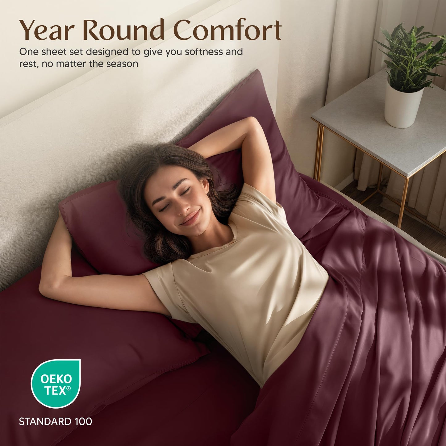 Utopia Bedding California King Size Sheet Set – 4 Piece Bed Sheets, Soft and Breathable Microfiber, Includes 1 Fitted Sheet, 1 Flat Sheet and 2 Pillowcases – Oeko Tex (Burgundy)