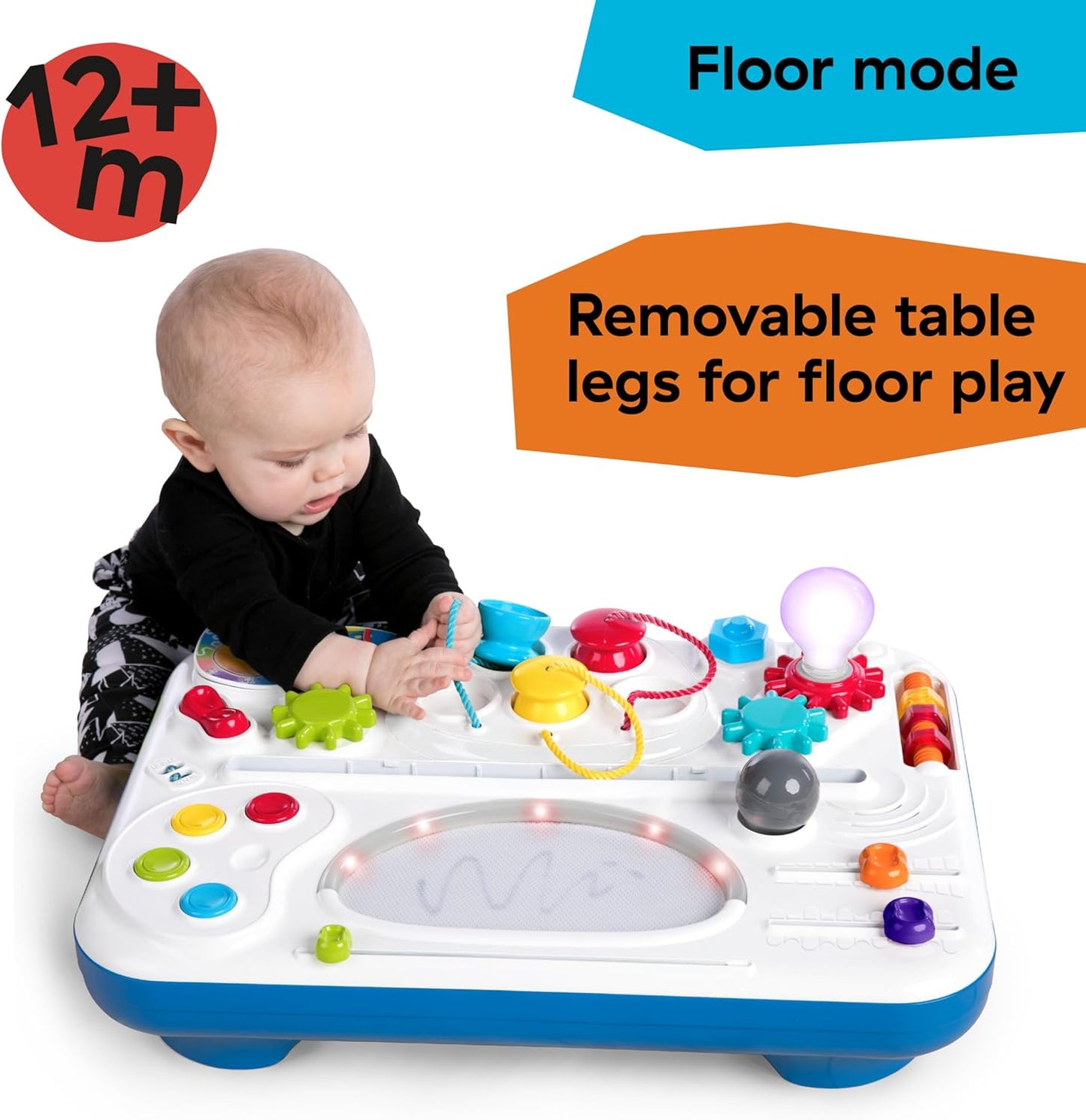 Baby Einstein Curiosity Table - Montessori Activity Play Station for 12 Months & Up | Interactive Floor Toy