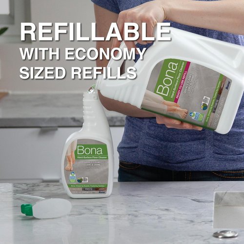 Bona Multi-Surface Floor Cleaner Spray - 32 Oz - Unscented & Refillable | Residue-Free Solution for Stone, Tile, Laminate & Vinyl Floors