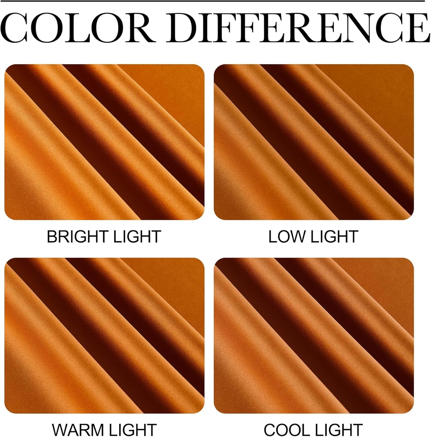NICETOWN Room Darkening Curtains - Faux Silk Blackout Drapes for Small Windows | 42" x 84", Orange, 2 Panels