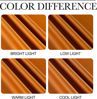 NICETOWN Room Darkening Curtains - Faux Silk Blackout Drapes for Small Windows | 42" x 84", Orange, 2 Panels
