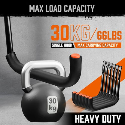 HORUSDY Heavy-Duty Garage Hooks - 10-Pack Utility Hooks for Bikes, Kayaks & Ladders | 9" & 6" Sizes