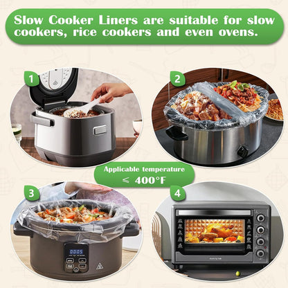 Slow Cooker Liners | 20 Disposable BPA-Free Bags for 3-8 Quart Crock Pots - Mess-Free Cooking