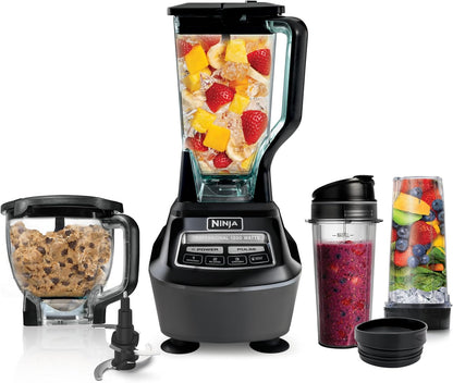 Ninja Kitchen System Food Processor & Blender - 1500W All-in-One for Smoothies, Salsa & More | Black | Includes Pitcher & To-Go Cups