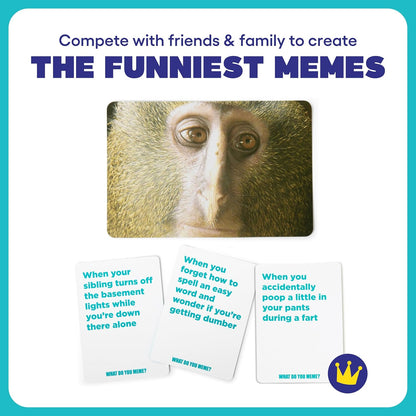 WHAT DO YOU MEME? Family Edition - Fun Family Game for Kids 8+ | 300 Caption Cards & 108 Photo Cards