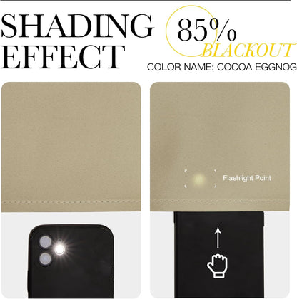 NICETOWN Thermal Insulated Grommet Curtains - Room Darkening Drapes for Bedroom | Cocoa Eggnog, 2 Panels, 42x63 Inches