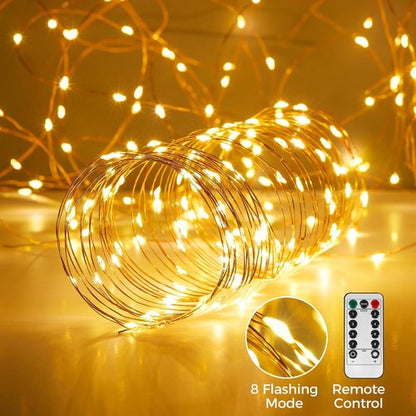 Ariceleo LED String Lights - 16.4ft Battery & 65.6ft USB with 8 Lighting Modes