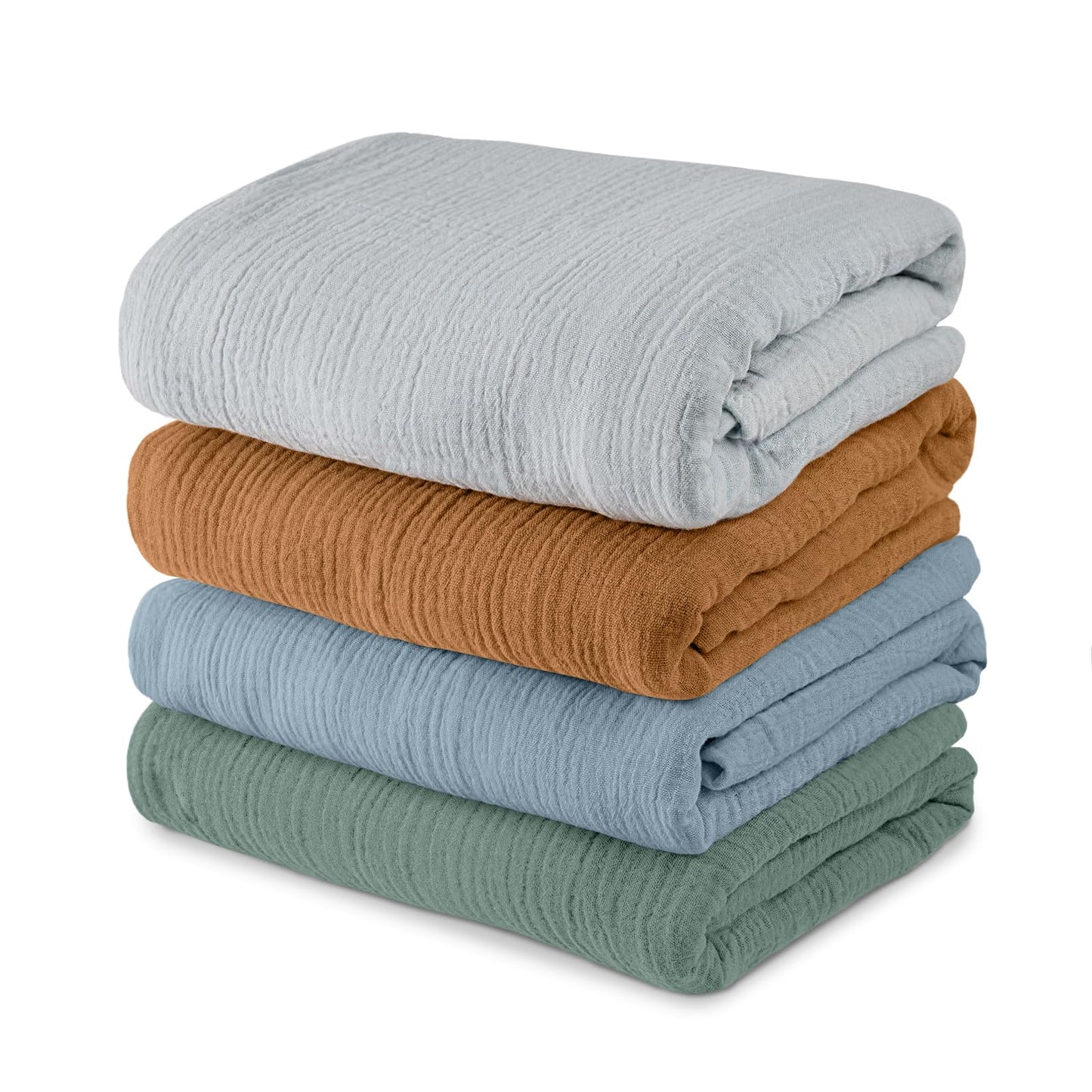 Muslin Swaddle Blankets for Baby Girls and Boys, 4 Pack Breathable and Skin-Friendly Newborn Receiving Blanket, 100% Cotton Swaddle Wrap, Essentials Infant Shower Items, Toddler Gift