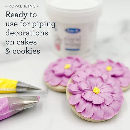 RTU Royal Icing by White - Ready-to-Use, 14oz Pail for Perfect Cake Decorating