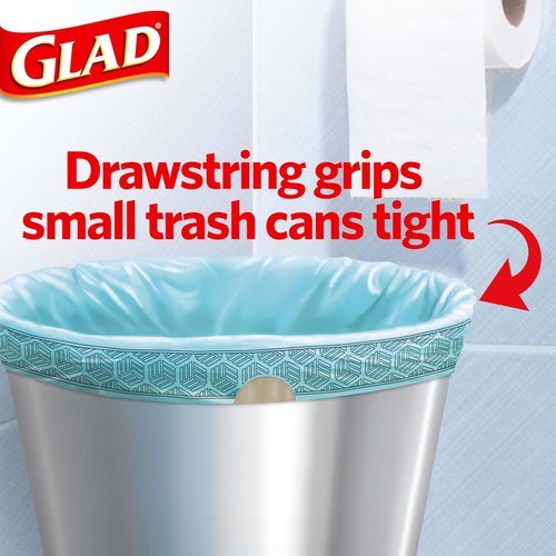 Glad Small Trash Bags - 4 Gallon Odor Resistant with Febreze Beachside Breeze | 34 Count (Pack of 2)