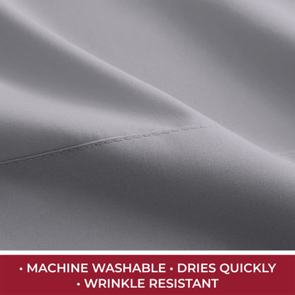 Mellanni RV Short Queen Sheets - 4 PC Iconic Collection Bedding - Hotel Luxury, Extra Soft, Cooling Bed Sheets - Deep Pocket up to 10 inch (RV/Short Queen, Gray)