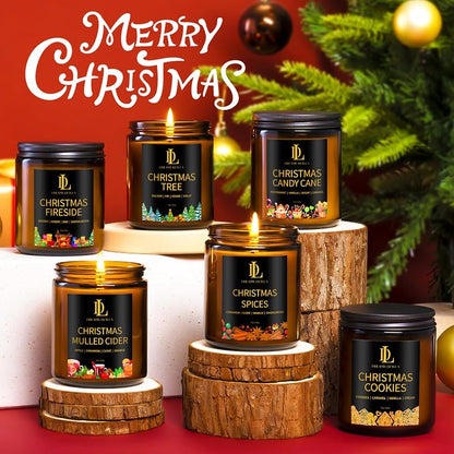 Christmas Candles Set – 6-Soy Candle Pack with Gift Box, 42oz – Variation: Christmas Candles-3+6 Pack